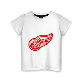 Детская футболка хлопок с принтом Detroit Red Wings Pavel Datsyuk - Павел Дацюк в Курске, 100% хлопок | круглый вырез горловины, полуприлегающий силуэт, длина до линии бедер | Тематика изображения на принте: нхл
