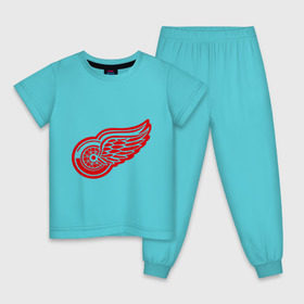 Детская пижама хлопок с принтом Detroit Red Wings Pavel Datsyuk - Павел Дацюк в Курске, 100% хлопок |  брюки и футболка прямого кроя, без карманов, на брюках мягкая резинка на поясе и по низу штанин
 | нхл