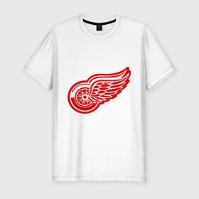 Мужская футболка премиум с принтом Detroit Red Wings Pavel Datsyuk - Павел Дацюк в Курске, 92% хлопок, 8% лайкра | приталенный силуэт, круглый вырез ворота, длина до линии бедра, короткий рукав | Тематика изображения на принте: нхл