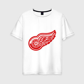 Женская футболка хлопок Oversize с принтом Detroit Red Wings Pavel Datsyuk - Павел Дацюк в Курске, 100% хлопок | свободный крой, круглый ворот, спущенный рукав, длина до линии бедер
 | нхл