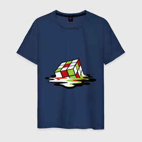 Мужская футболка хлопок с принтом Кубик рубика в Курске, 100% хлопок | прямой крой, круглый вырез горловины, длина до линии бедер, слегка спущенное плечо. | головоломка | игра | игрушка | кубик рубик