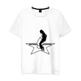 Мужская футболка хлопок с принтом Майкл Джексон Звезда в Курске, 100% хлопок | прямой крой, круглый вырез горловины, длина до линии бедер, слегка спущенное плечо. | Тематика изображения на принте: michael jackson | mj | поп звезда | поп музыка