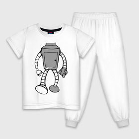 Детская пижама хлопок с принтом бендэр в Курске, 100% хлопок |  брюки и футболка прямого кроя, без карманов, на брюках мягкая резинка на поясе и по низу штанин
 | bender | futurama | бендер | мультики | мультфильмы | футурама