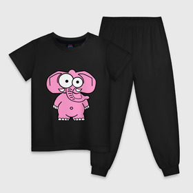 Детская пижама хлопок с принтом Розовый слон в Курске, 100% хлопок |  брюки и футболка прямого кроя, без карманов, на брюках мягкая резинка на поясе и по низу штанин
 | смешной