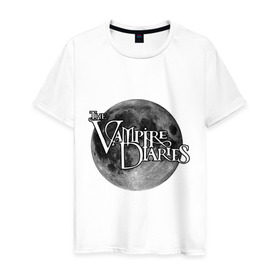 Мужская футболка хлопок с принтом Дневники вампиров луна в Курске, 100% хлопок | прямой крой, круглый вырез горловины, длина до линии бедер, слегка спущенное плечо. | the vampire diaries | дневники вампира | луна | сериалы | тв