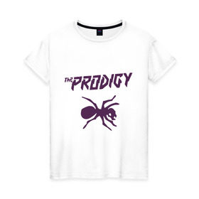 Женская футболка хлопок с принтом The Prodigy паук в Курске, 100% хлопок | прямой крой, круглый вырез горловины, длина до линии бедер, слегка спущенное плечо | prodigy | the prodigy | паук | продеджи | продиджи | продиджы