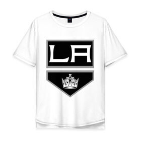 Мужская футболка хлопок Oversize с принтом Los Angeles Kings - Лос Анджелес в Курске, 100% хлопок | свободный крой, круглый ворот, “спинка” длиннее передней части | la | los angeles kings | nhl | кубок стенли | лос анджелес кингс | нхл | хоккей