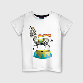 Детская футболка хлопок с принтом Мартин в Курске, 100% хлопок | круглый вырез горловины, полуприлегающий силуэт, длина до линии бедер | зебра | мадагаскар | мадагаскар 3 | мартин | мультики