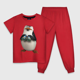 Детская пижама хлопок с принтом Пингвин с биноклем в Курске, 100% хлопок |  брюки и футболка прямого кроя, без карманов, на брюках мягкая резинка на поясе и по низу штанин
 | пингвин