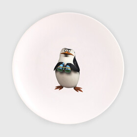 Тарелка с принтом Пингвин с биноклем в Курске, фарфор | диаметр - 210 мм
диаметр для нанесения принта - 120 мм | пингвин