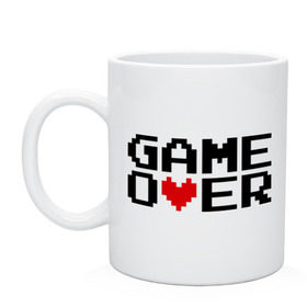 Кружка с принтом game over 8 bit в Курске, керамика | объем — 330 мл, диаметр — 80 мм. Принт наносится на бока кружки, можно сделать два разных изображения | 8 bit | 8 бит | 8bit | 8бит | game over | игра окончена