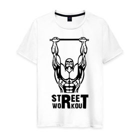 Мужская футболка хлопок с принтом Street Workout K в Курске, 100% хлопок | прямой крой, круглый вырез горловины, длина до линии бедер, слегка спущенное плечо. | street workout | street workout k | workout | спорт | стрит воркаут
