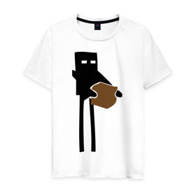 Мужская футболка хлопок с принтом Enderman в Курске, 100% хлопок | прямой крой, круглый вырез горловины, длина до линии бедер, слегка спущенное плечо. | enderman | minecraft | игры | компьютерные игры | майнкрафт