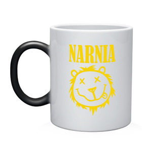 Кружка хамелеон с принтом Narnia в Курске, керамика | меняет цвет при нагревании, емкость 330 мл | nirvana | антибренд | музыка | нирвана | рок