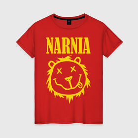 Женская футболка хлопок с принтом Narnia в Курске, 100% хлопок | прямой крой, круглый вырез горловины, длина до линии бедер, слегка спущенное плечо | nirvana | антибренд | музыка | нирвана | рок