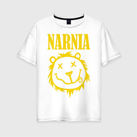 Женская футболка хлопок Oversize с принтом Narnia в Курске, 100% хлопок | свободный крой, круглый ворот, спущенный рукав, длина до линии бедер
 | nirvana | антибренд | музыка | нирвана | рок