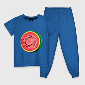 Детская пижама хлопок с принтом Половина арбуза в Курске, 100% хлопок |  брюки и футболка прямого кроя, без карманов, на брюках мягкая резинка на поясе и по низу штанин
 | арбуз | вкусное | девушкам | фрукты | фрукты и ягоды