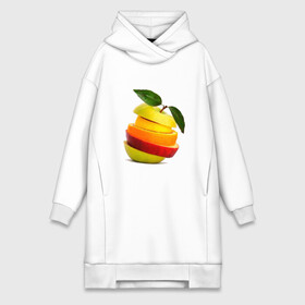 Платье-худи хлопок с принтом мега яблоко в Курске,  |  | Тематика изображения на принте: апельсин | брызги | вода | лимон | фрукты | яблоко