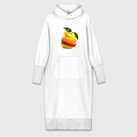 Платье удлиненное хлопок с принтом мега яблоко в Курске,  |  | Тематика изображения на принте: апельсин | брызги | вода | лимон | фрукты | яблоко