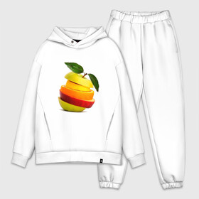 Мужской костюм хлопок OVERSIZE с принтом мега яблоко в Курске,  |  | Тематика изображения на принте: апельсин | брызги | вода | лимон | фрукты | яблоко