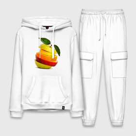 Мужской костюм хлопок с толстовкой с принтом мега яблоко в Курске,  |  | Тематика изображения на принте: апельсин | брызги | вода | лимон | фрукты | яблоко