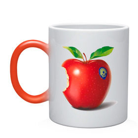 Кружка хамелеон с принтом откусанное яблоко в Курске, керамика | меняет цвет при нагревании, емкость 330 мл | Тематика изображения на принте: apple | вкусное | девушкам | фрукты | фрукты и ягоды | яблоко
