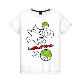 Женская футболка хлопок с принтом Кот Марио и враги в Курске, 100% хлопок | прямой крой, круглый вырез горловины, длина до линии бедер, слегка спущенное плечо | cat mario | игры | кот марио и враги