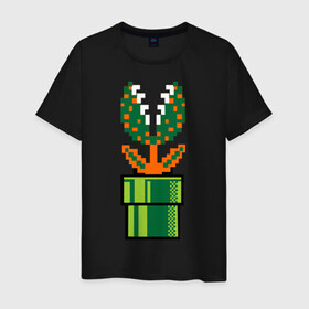 Мужская футболка хлопок с принтом mario flower в Курске, 100% хлопок | прямой крой, круглый вырез горловины, длина до линии бедер, слегка спущенное плечо. | Тематика изображения на принте: 