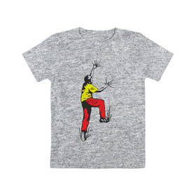 Детская футболка хлопок с принтом Альпинист карабкается в Курске, 100% хлопок | круглый вырез горловины, полуприлегающий силуэт, длина до линии бедер | climb | альпинизм | альпинисты | горы | путь | скалолазанье | скалолазы | спорт