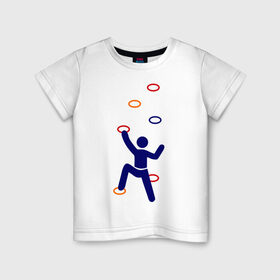 Детская футболка хлопок с принтом Скалолаз на тренеровке в Курске, 100% хлопок | круглый вырез горловины, полуприлегающий силуэт, длина до линии бедер | climb | альпинизм | альпинисты | горы | путь | скалодром | скалолазанье | скалолазы | спорт