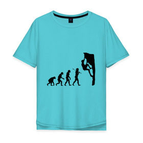 Мужская футболка хлопок Oversize с принтом Эволюция альпиниста в Курске, 100% хлопок | свободный крой, круглый ворот, “спинка” длиннее передней части | climb | climber | альпинизм | альпинист | альпинисты | горы | путь | скалолазанье | скалолазы | спорт | эволюция