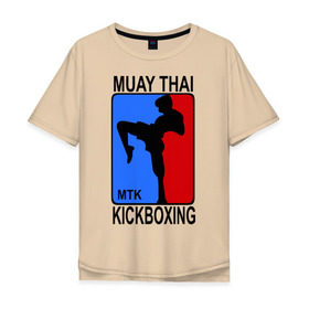 Мужская футболка хлопок Oversize с принтом Muay Thai Kickboxing в Курске, 100% хлопок | свободный крой, круглый ворот, “спинка” длиннее передней части | кикбоксинг | муай тай