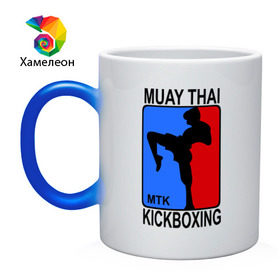 Кружка хамелеон с принтом Muay Thai Kickboxing в Курске, керамика | меняет цвет при нагревании, емкость 330 мл | Тематика изображения на принте: кикбоксинг | муай тай