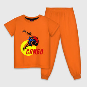 Детская пижама хлопок с принтом спорт самбо в Курске, 100% хлопок |  брюки и футболка прямого кроя, без карманов, на брюках мягкая резинка на поясе и по низу штанин
 | борьба | единоборства