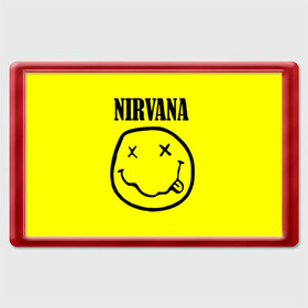 Магнит 45*70 с принтом Nirvana logo в Курске, Пластик | Размер: 78*52 мм; Размер печати: 70*45 | cobain | nirvana | rock | smells like teen spirit | кобейн | нирвана | рок