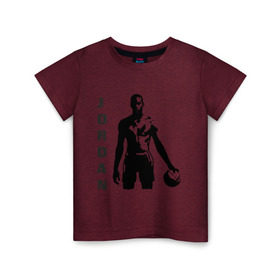 Детская футболка хлопок с принтом Michael Jordan в Курске, 100% хлопок | круглый вырез горловины, полуприлегающий силуэт, длина до линии бедер | michel jordan | nba | джордан | майкл | нба
