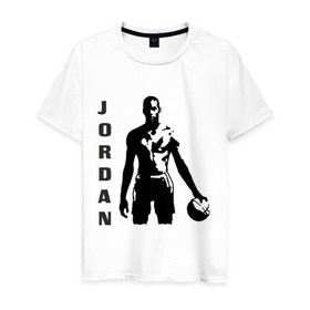 Мужская футболка хлопок с принтом Michael Jordan в Курске, 100% хлопок | прямой крой, круглый вырез горловины, длина до линии бедер, слегка спущенное плечо. | michel jordan | nba | джордан | майкл | нба