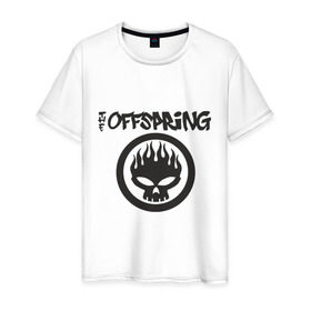 Мужская футболка хлопок с принтом The Offspring classic logo в Курске, 100% хлопок | прямой крой, круглый вырез горловины, длина до линии бедер, слегка спущенное плечо. | группы | музыка | музыкальные группы | панк | рок | рок музыка