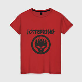 Женская футболка хлопок с принтом The Offspring classic logo в Курске, 100% хлопок | прямой крой, круглый вырез горловины, длина до линии бедер, слегка спущенное плечо | Тематика изображения на принте: группы | музыка | музыкальные группы | панк | рок | рок музыка