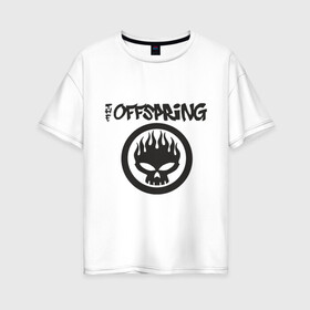 Женская футболка хлопок Oversize с принтом The Offspring classic logo в Курске, 100% хлопок | свободный крой, круглый ворот, спущенный рукав, длина до линии бедер
 | группы | музыка | музыкальные группы | панк | рок | рок музыка