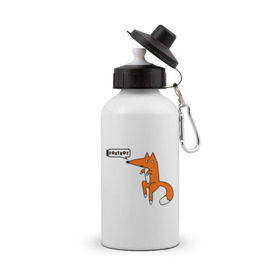 Бутылка спортивная с принтом Foxtrot в Курске, металл | емкость — 500 мл, в комплекте две пластиковые крышки и карабин для крепления | Тематика изображения на принте: лиса