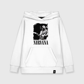 Детская толстовка хлопок с принтом nirvana kurt cobain в Курске, 100% хлопок | Круглый горловой вырез, эластичные манжеты, пояс, капюшен | kurt cobain | nirvana | nirvana kurt cobain | кумиры | курт кобейн | легенд | нирвана | певцы | портреты