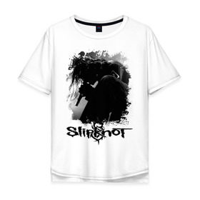 Мужская футболка хлопок Oversize с принтом slipknot corey taylor в Курске, 100% хлопок | свободный крой, круглый ворот, “спинка” длиннее передней части | metall | rock | slipknot | slipknot corey taylo | метал | металл | нью метал | панк рок | рок