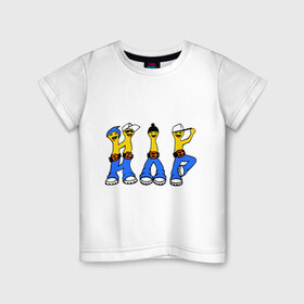 Детская футболка хлопок с принтом HIP HOP пацаны в Курске, 100% хлопок | круглый вырез горловины, полуприлегающий силуэт, длина до линии бедер | хип хоп