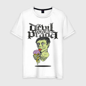 Мужская футболка хлопок с принтом the devil wears prada в Курске, 100% хлопок | прямой крой, круглый вырез горловины, длина до линии бедер, слегка спущенное плечо. | зомби