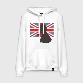 Женская толстовка хлопок с принтом Англия британский флаг в Курске, френч-терри, мягкий теплый начес внутри (100% хлопок) | карман-кенгуру, эластичные манжеты и нижняя кромка, капюшон с подкладом и шнурком | лондон