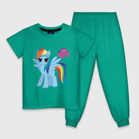 Детская пижама хлопок с принтом Рэйнбоу Дэш в Курске, 100% хлопок |  брюки и футболка прямого кроя, без карманов, на брюках мягкая резинка на поясе и по низу штанин
 | лошадка | мой маленький пони | пони