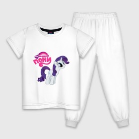 Детская пижама хлопок с принтом Рарити в Курске, 100% хлопок |  брюки и футболка прямого кроя, без карманов, на брюках мягкая резинка на поясе и по низу штанин
 | лошадка | мой маленький пони | пони | флаттершай
