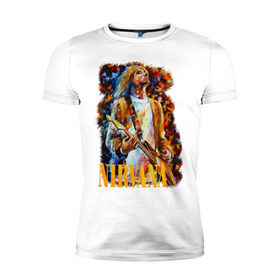 Мужская футболка премиум с принтом Nirvana Kurt Cobain в Курске, 92% хлопок, 8% лайкра | приталенный силуэт, круглый вырез ворота, длина до линии бедра, короткий рукав | kurt cobain | nirvana | курт кобейн | нирвана