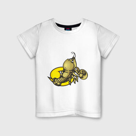 Детская футболка хлопок с принтом Знак зодиака Рак в Курске, 100% хлопок | круглый вырез горловины, полуприлегающий силуэт, длина до линии бедер | 